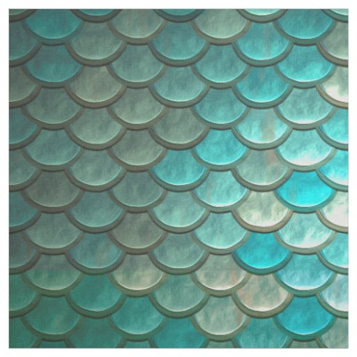Minty Green Mermaid fish scales pattern Fabric
