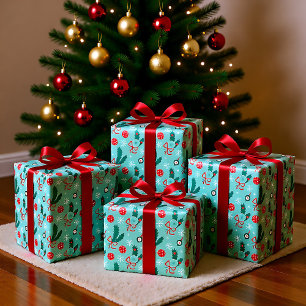 Minty Green Pickleball Merry Christmas 🎁  Wrapping Paper