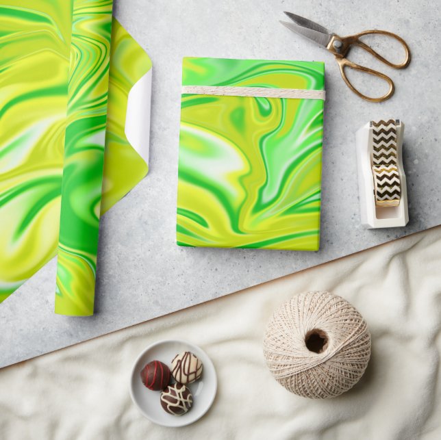 Minty Green Twirly Marble,  Wrapping Paper (Crafts)