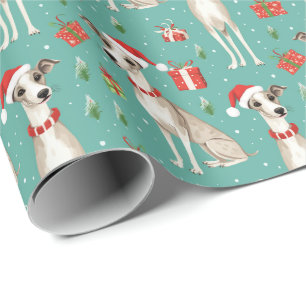 🎄🎅Minty green with Whippets Wrapping Paper