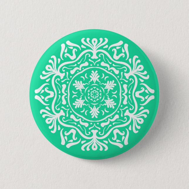 Minty Mandala Button (Front)