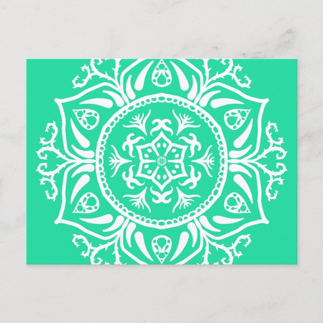 Minty Mandala Postcard (Front)