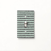 Minty Mint Green & Silver Glitter Stripes Sparkle Light Switch Cover