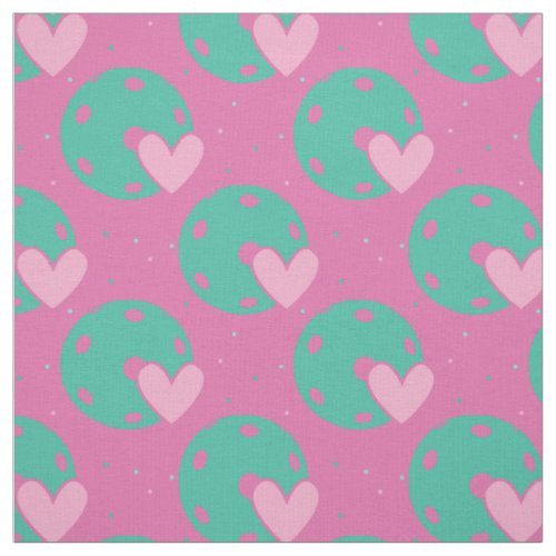 Minty Pickleball with cute heart _ custom size Fabric