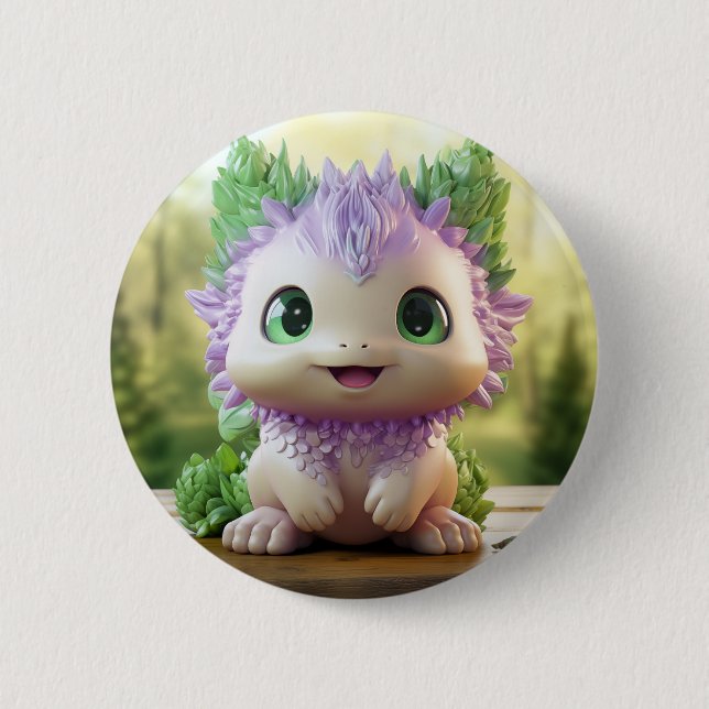 Minty, the charming Axolotl Button (Front)