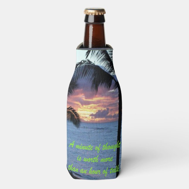 Minute of thought bottle wrap bottle cooler (Bottle Front)