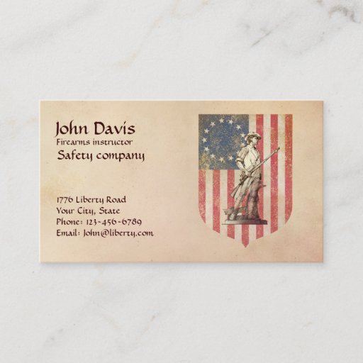 Customizable Minuteman Business Card