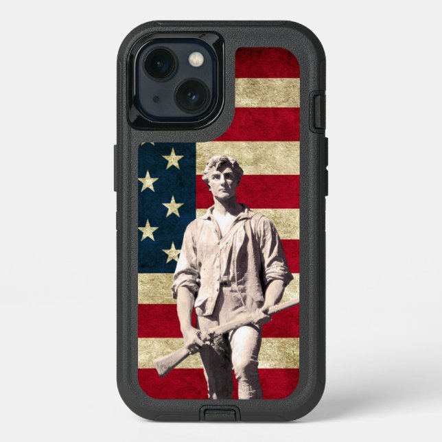 Minuteman Patriotic Flag Otterbox iPhone Case (Back)