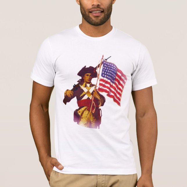 MINUTEMAN WITH FLAG T-Shirt (Front)