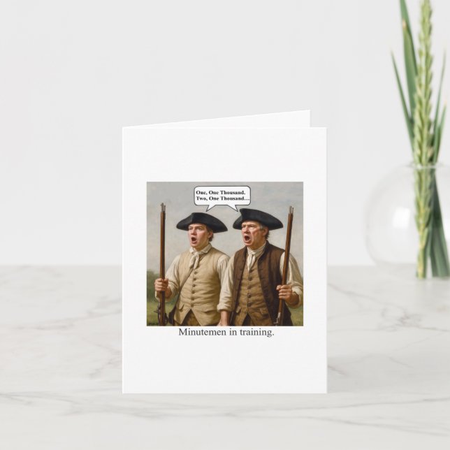Minutemen in training. note card (Front)