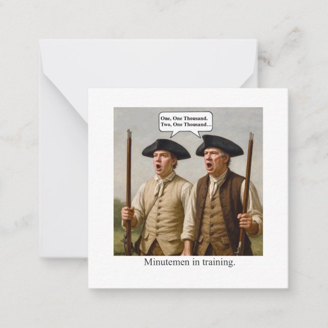 Minutemen in training. note card (Front)