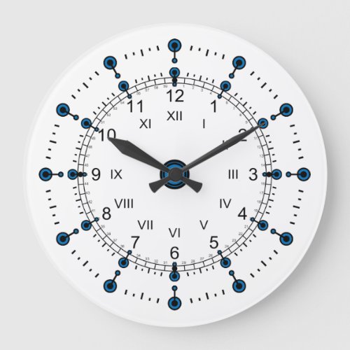 Minutes Hours modern roman Large Clock