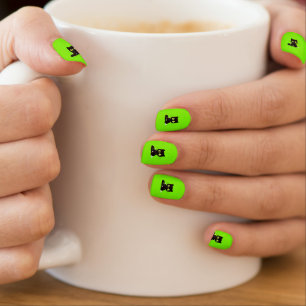 Minx Nail Art Decals Bright Green Black Cat