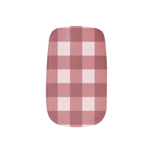 Minx Nail Art Decals Buffalo Check Bleeding Shiraz (Right Thumb)