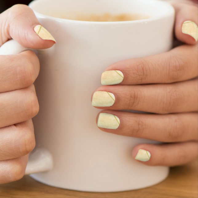 Minx Nail Art Decals Gold Stripe Beige (Insitu - Mug)