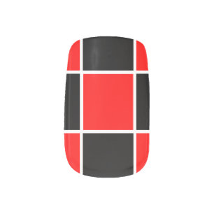Minx Nails Design Red And Black Checkerboard Minx Nail Art