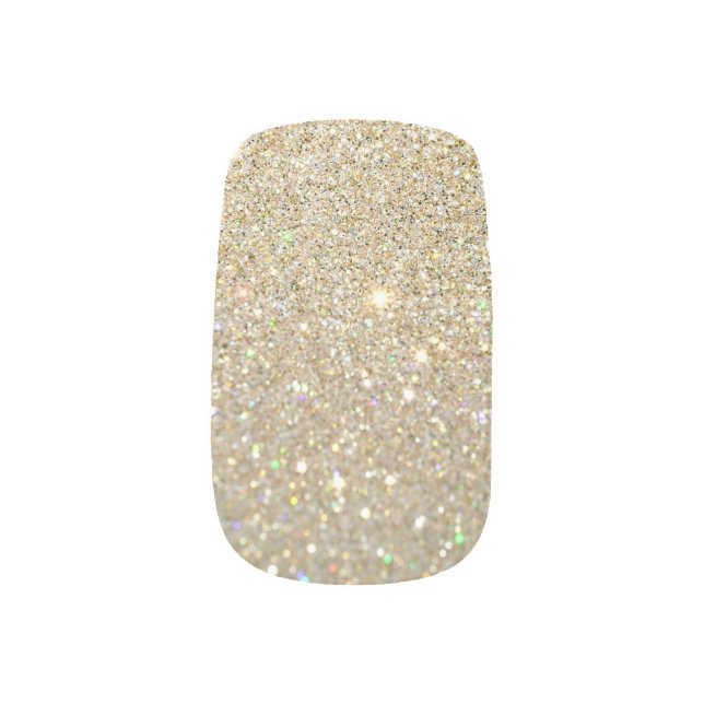 Minx Nails - Gold Glitter Dark Base Minx Nail Wraps (Right Thumb)
