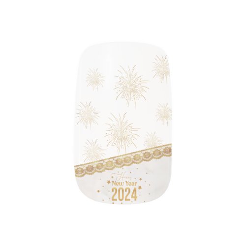 Minx New Years 2024 Nail Decals _ Gold French