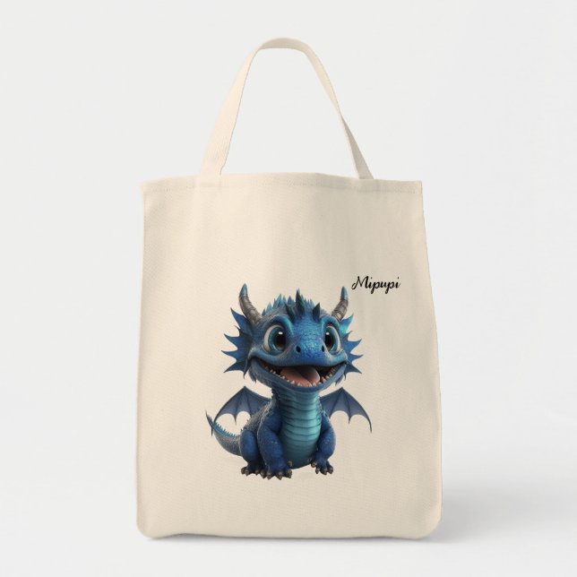 Mipupi Blue Dragon Tote Bag (Front)