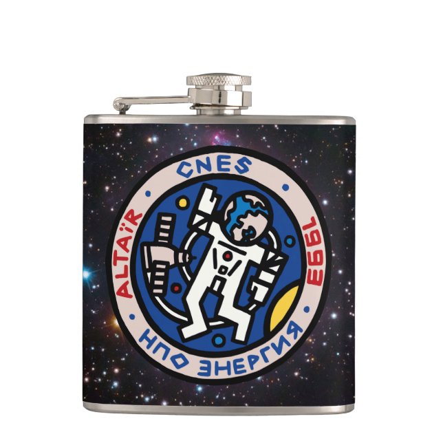 Mir-Altair Mission Patch Logo Flask (Front)