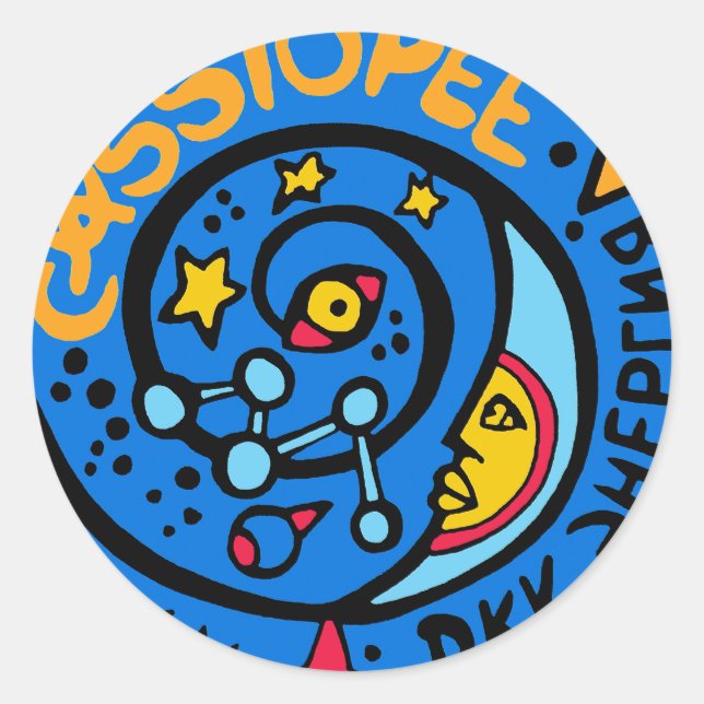 Mir-Cassiopee  Mission Patch Logo Classic Round Sticker (Front)