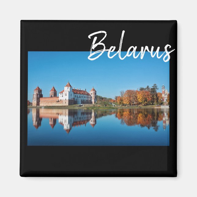 Mir Castle Belarus Architecture Landscape Magnet (Front)
