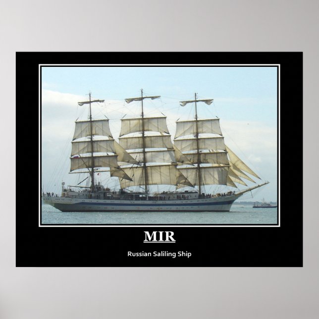 Mir Russian Sailing Ship Vintage Image Poster (Front)
