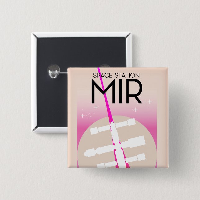 MIR Russian Space Station poster Button (Front & Back)