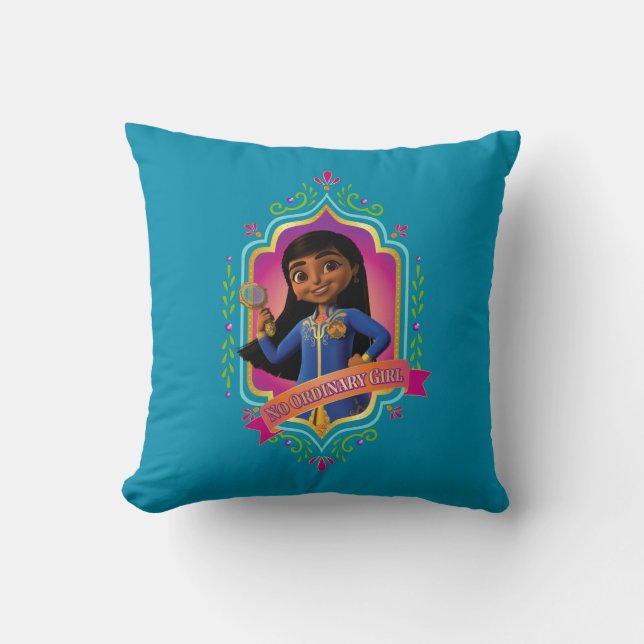Mira | No Ordinary Girl Throw Pillow (Front)