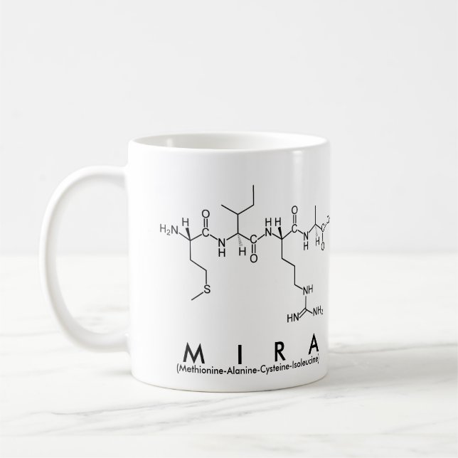 Mira peptide name mug (Left)