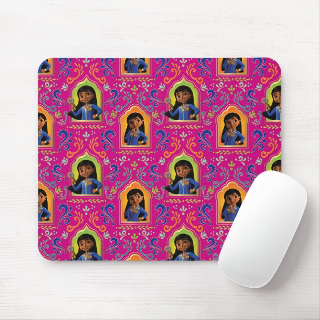 Mira | Pink Ornate Pattern Mouse Pad (With Mouse)