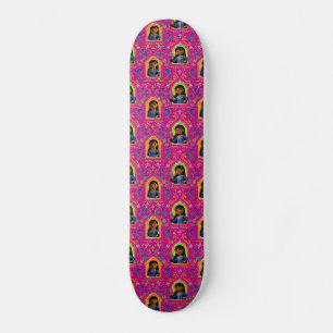 Mira Pink Ornate Pattern Skateboard