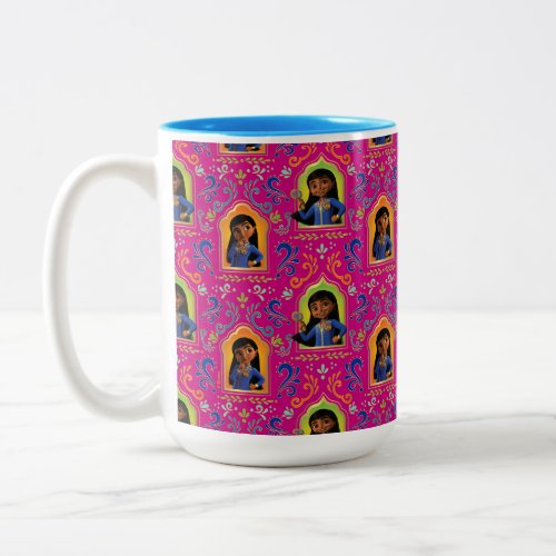 Mira  Pink Ornate Pattern Two_Tone Coffee Mug