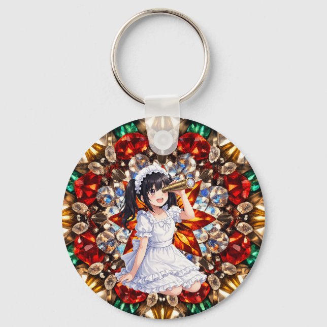 Mirabella in Gem Kaleidoscope - Sparkling Mandala Keychain (Front)