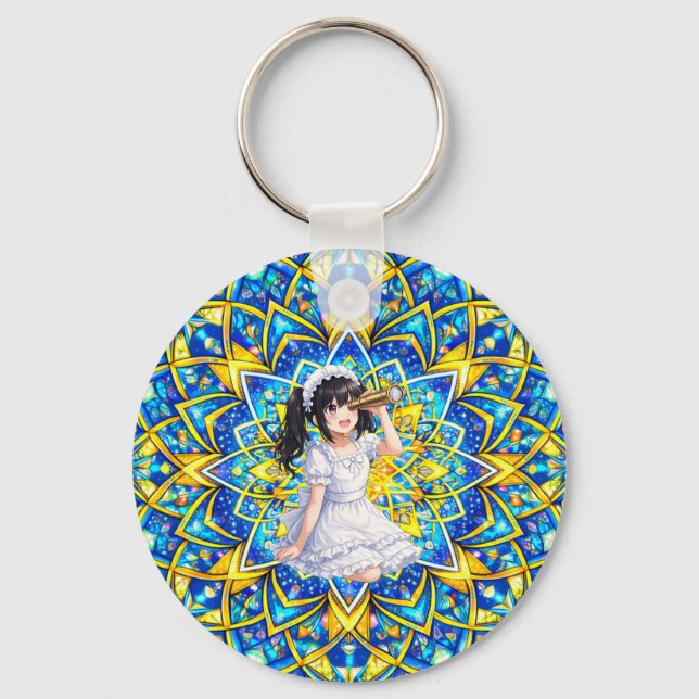 Mirabella in the Circle of Colors - Mandala Keychain (Front)