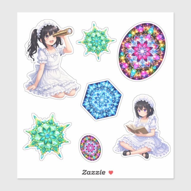 Mirabella & Kaleidoscope Magic – Colorful Mandala Sticker (Sheet)