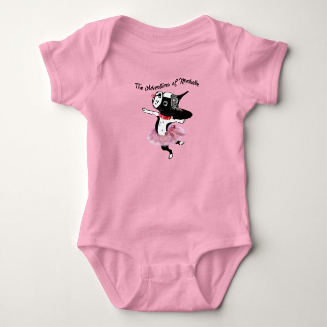 Mirabelle the boston terrier baby tutu ballerina b baby bodysuit (Front)