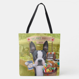 Mirabelle, the boston terrier farmer&#39;s market tote