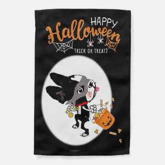 MIrabelle, the boston terrier Halloween candy Garden Flag