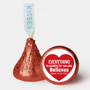 Miracle Bible Verse Red Heart Encouraging Believe Hershey®'s Kisses®