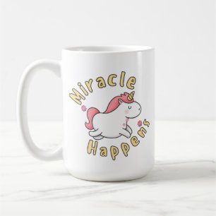 Miracle happens cute unicorn mug design