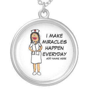 Miracle Nurse Cartoon Silver Plated Necklace