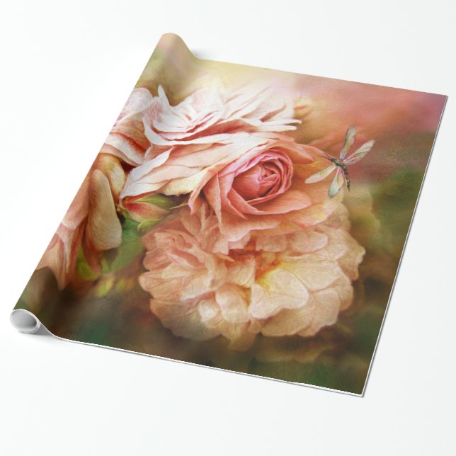 Miracle Of A Rose - Peach Art Gift Wrap (Unrolled)