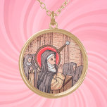 Miracle of Bl. Imelda Lambertini (Detail; VVP 010) Gold Plated Necklace<br><div class="desc">Born into a noble family of Bologna, Italy, Blessed Imelda Lambertini (1322-1333) was a precociously religious child devoted to St. Agnes of Rome; Mary, Queen of Heaven; and the Holy Eucharist. At age five, she built an oratory in her home. At age nine, she entered a Dominican convent school in...</div>
