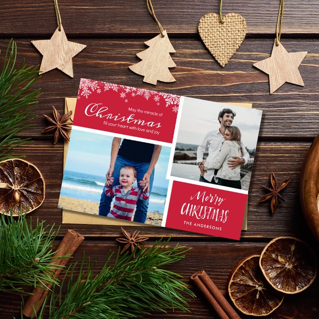 Miracle of Christmas Two Photo Greeting Holiday Card (Miracle of Christmas Two Photo Greeting Holiday Card)