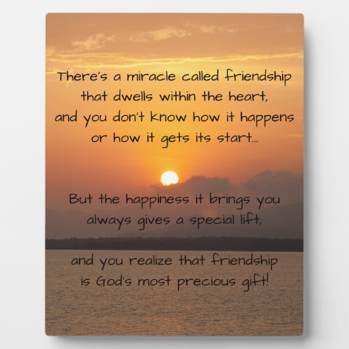 Miracle of friendship Customizable Poem Plaque