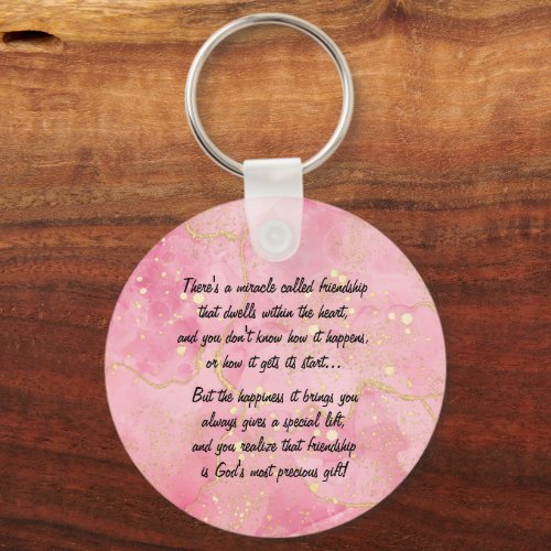 Miracle Of Friendship Poem Keychain