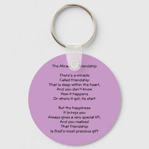Miracle of Friendship Poem Keychain
