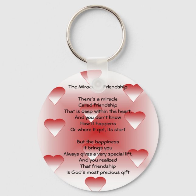 Miracle of Friendship Poem Keychain (Front)