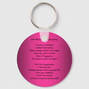 Miracle of Friendship Poem keychain